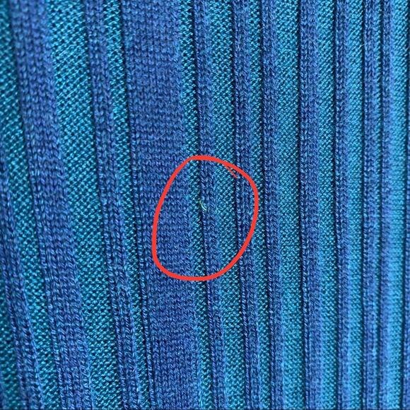 NEW Naadam Silk Cashmere Ribbed Knit Dress (Sz XS) Sleeveless Midi Maxi Blue - Picture 14 of 14